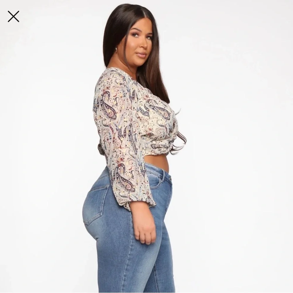 Fashion Nova Gold Flecks in Your Edges Crop Top, Paisley, XLarge, NWT - Picture 9 of 16